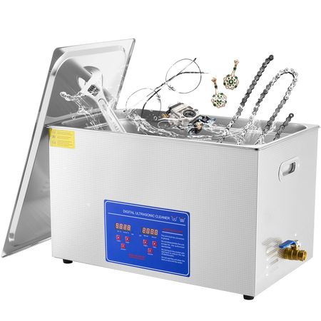 Professional Ultrasonic Cleaner, 30 L Ultrasonic Jewelry Cleaner with Digital Timer & Heater, Stainless Steel Industrial Sonic Cleaner 40kHz for Glasses, Watches, Rings, Small Parts