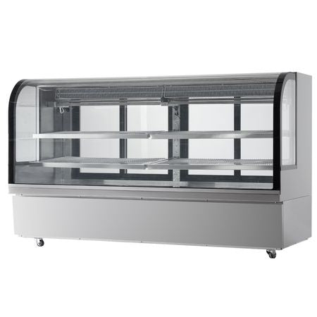 Refrigerated Display Case, 32 Cu.Ft./901L Large Pastry Display Case, 4-Tier Commercial Display Refrigerator with LED Lighting, Downdraft Cooling, Movable with Casters, for Bakery