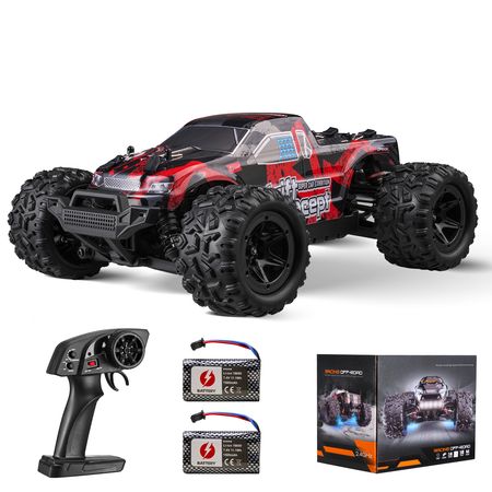 Remote Control Car, 1:18 Scale RC Car for Kids, All Terrain 4WD Off-Road Monster Truck with 45° Wheelie & 2 Batteries, 36 km/h High Speed Hobby Racing Car, Ideal Gift for 8+ Years Kids, IPX4
