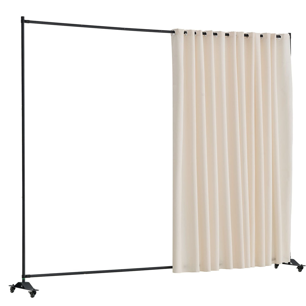 Room Divider, Portable Panel Room Divider with Wheels Curtain Divider Stand, Freestanding Room Divider Privacy Screen for Office, Bedroom, Dining Room, Study, Beige