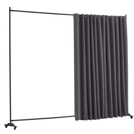 Room Divider, Portable Panel Room Divider with Wheels Curtain Divider Stand, Freestanding Room Divider Privacy Screen for Office, Bedroom, Dining Room, Study, Gray