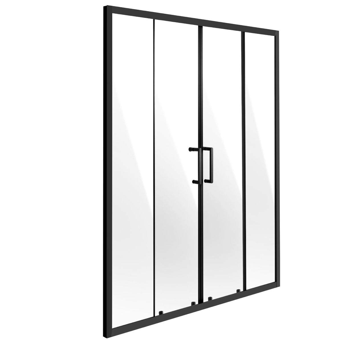 Semi-frameless Shower Door, 57.8-59 W x 70 H in, Double Sliding Glass Door with 1/4 in(6mm) Clear Tempered Glass, Waterproof Shatterproof Stainproof with Stainless Steel Hardware, Matte Black