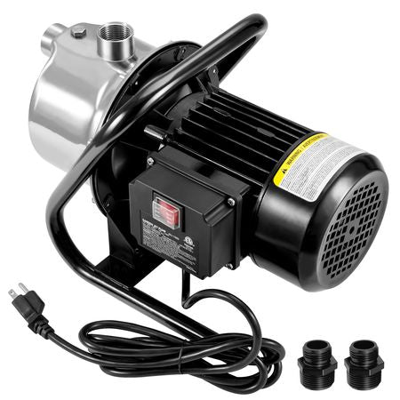 Shallow Well Pump, 1.5 HP 115V, 1200 GPH 164 ft Height, 87 psi Max Pressure, Portable Stainless Steel Sprinkler Booster Jet Pumps for Garden Lawn Irrigation system, Lake Fountain, Water Transfer