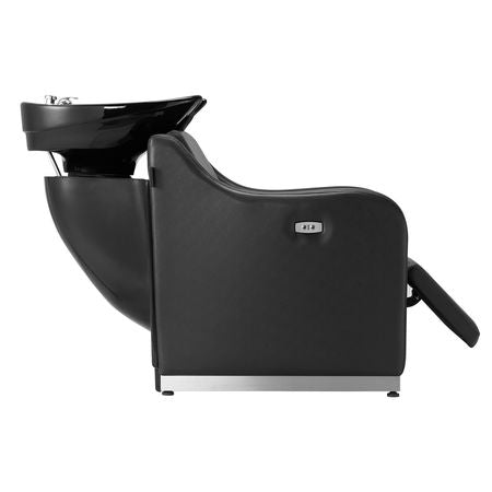 Shampoo Backwash Chair, 661.4LBS Loading Barbershop Hair Washing Station with Electric Adjustable Footrest & Ceramic Bowl, Backwash Salon Shampoo Chair, Beauty Spa Hairdressing Massage Equipment