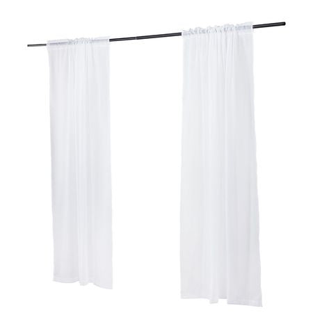 Sheer Curtains, 84 inches Long, 2 Panels Set Sheer White Curtains, Each 42" W x 84" L, Dual Rod Pocket Installation, 100% Polyester Window Drapes for Bedroom, Living Room, Balcony, Yard