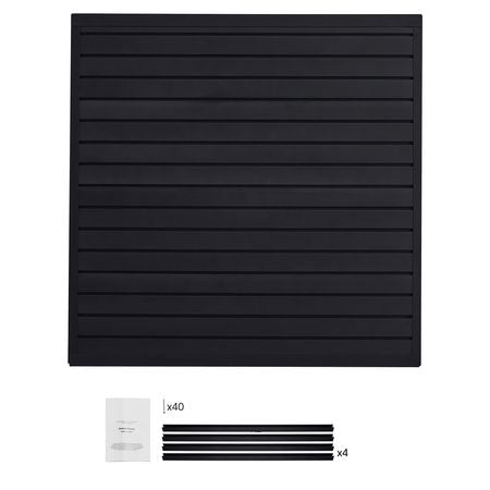Slat Wall Paneling, 4 x 4 ft, PVC Garage Slatwall with Modular Design, Black Slat Wall Easy-to-Install Adjustable Slatwall Panel with Coupling Structure & DIY Cutting, Fits for Storage & Display