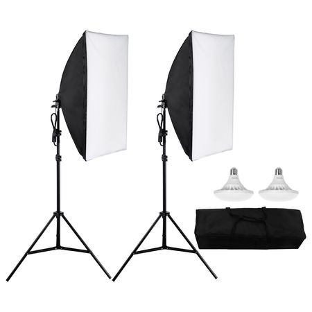 Softbox Lighting Kit, 20" x 28", Professional Softbox with 30W 5500K LED Bulbs, Close to Natural Daylight, Adjustable Tripod Stand, Studio Lights for Photography, Vedio Recording, Live Streaming