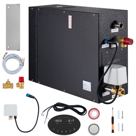 Steam Shower Generator, 10.5 kW, Segmented Heating & Temperature Customization & 24h Timer Steam Bath Kit, Automatic Drainage Luxury Home Steam Shower System, Acrylic Tested to UL Standards