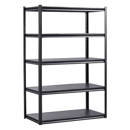 Storage Shelves, 3000 lbs, 5 Tier Garage Storage Shelving, 24" D x 48" W x 72" H Adjustable Metal Shelves for Garage Shelves Utility Rack Shelf, Ideal for Kitchen, Warehouse, Basement, Black
