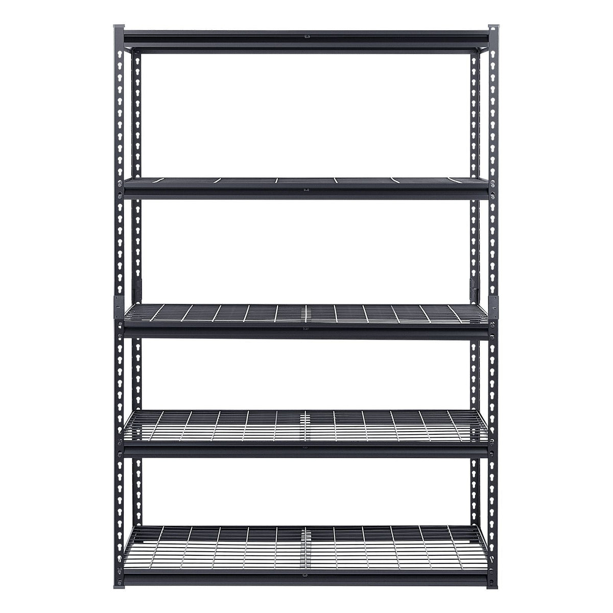 Storage Shelves, 3000 lbs, 5 Tier Heavy Duty Garage Shelving, 24" D x 48" W x 72" H Adjustable Metal Shelves for Industrial Shelving Unit Utility Shelf, for Kitchen, Warehouse, Basement, Black