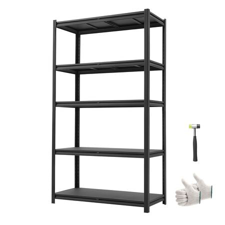 Storage Shelves, 5-Tier Adjustable, 3000 lbs Capacity, Heavy Duty Garage Storage Shelving Unit, Metal Utility Rack Shelf, for Garage Warehouse Basement Kitchen, 40.55" W x 18.31" D x 71.38" H