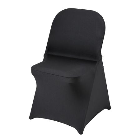 Stretch Spandex Folding Chair Covers, Universal Fitted Chair Cover, Removable Washable Protective Slipcovers, for Wedding, Holiday, Banquet, Party, Celebration, Dining (100PCS Black)