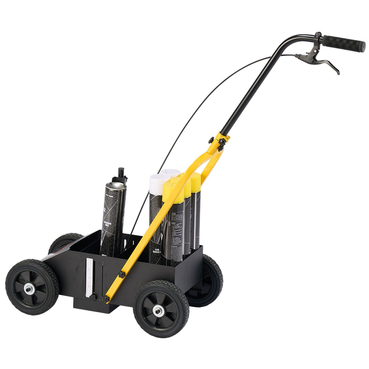 Striping Line Marking Machine, 24 x 13 x 35.4 in, 4-Wheel, Heavy Duty Striping Line Marking Machine, Striping Line Machine with Adjustable Width, for Roads, Parking Lots, Sports Field, Black