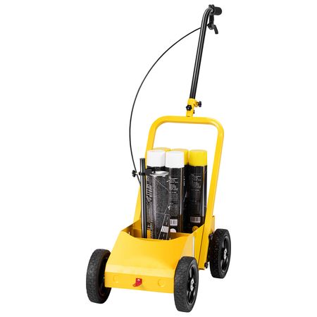Striping Line Marking Machine, 24 x 13 x 35.4 in, 4-Wheel, Heavy Duty Striping Line Marking Machine, Striping Line Machine with Adjustable Width, for Roads, Parking Lots, Sports Field, Yellow