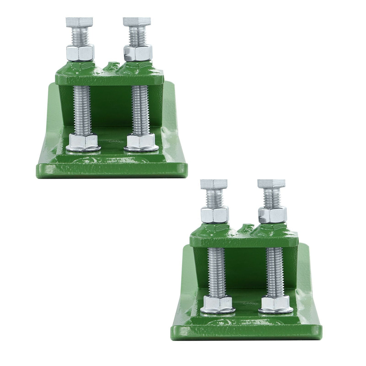 Tractor Bucket Protector, 2PCS Heavy Duty Steel Bucket Edge Protectors, Edge Tamer Anti-Skid Device with Double Hexagon Lock Nuts and Bolts, for Snow, Leave Removal & Spreading Gravel (Green)