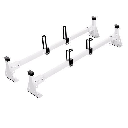 Trailer Ladder Rack, 54" 2 Crossbars Ladder Roof Rack, Heavy-duty Steel Van Roof Ladder Rack, 600 lbs Capacity Van Ladder Rack with Straps, Fit for Ford Transit 150, 250, 350, 2015-2022