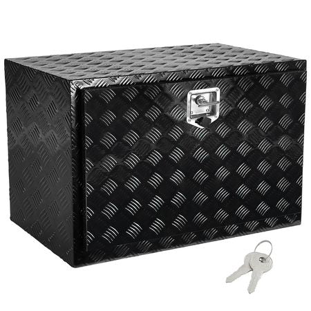 Underbody Truck Box, 36" x 24" x 24" Pickup Storage Box, Heavy Duty Aluminum Diamond Plate Tool Box with Lock and Keys, Waterproof Trailer Storage Box with T-Handle Latch for Truck, Van, Trailer