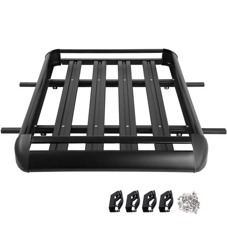Universal 50.4 x 36.4 Inch Roof Basket, Basket Roof Rack, Aluminum Roof Mounted Cargo Rack with Bars XL-B for Car Top Luggage Traveling SUV Holder