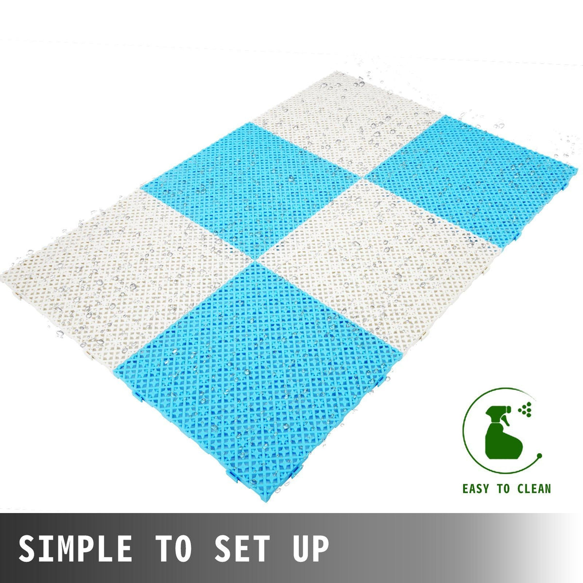 Drainage Tiles Interlocking 25 Pack Blue, Outdoor Modular Interlocking Deck Tile 11.8x11.8x0.5 Inches, Dry Deck Tiles for Pool Shower Sauna Bathroom Deck Patio Garage