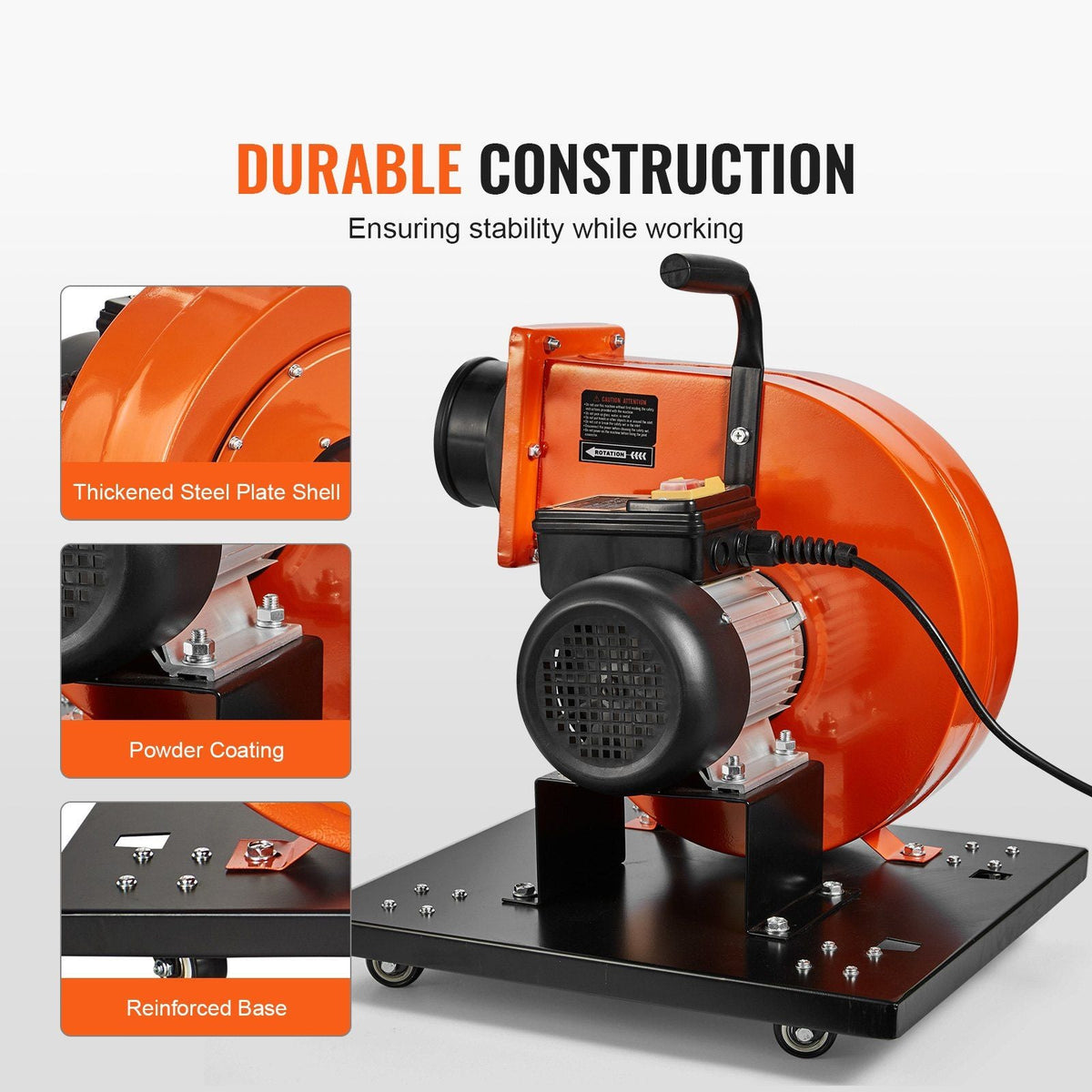 Dust Collector, 1HP 537 CFM Air Flow, Rolling Dust Collector with 21-Gallon Dust Collection Bag, 2.5 Micron Bag Filtration, Industrial Workshop Mobile Wood Dust Container with Handle and Wheels