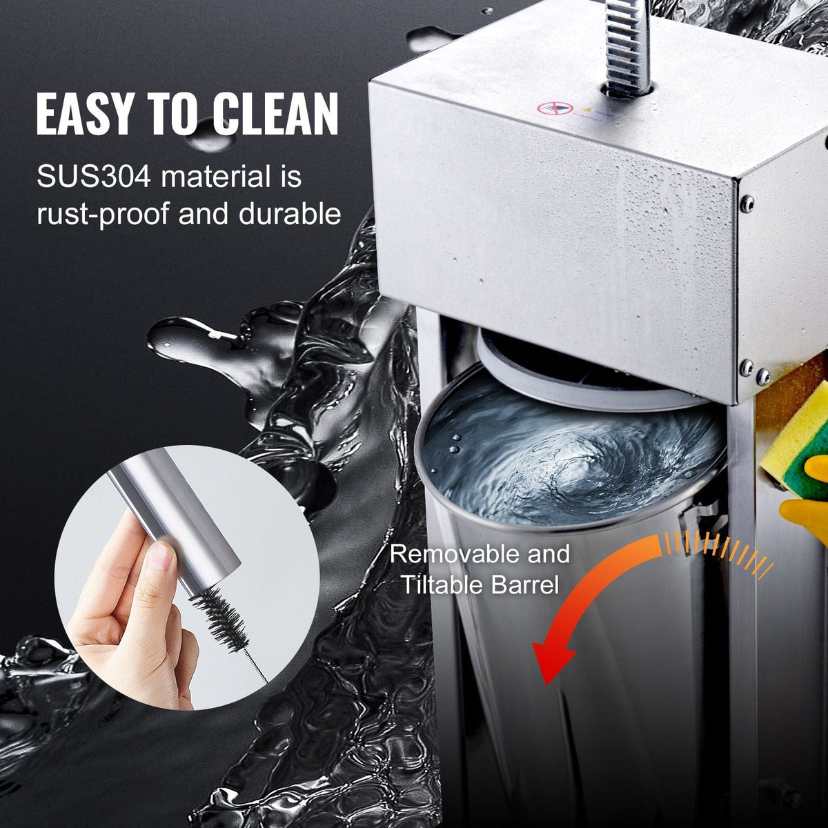 Electric Sausage Stuffer 12 L Vertical Meat Stuffer 304 Stainless Steel