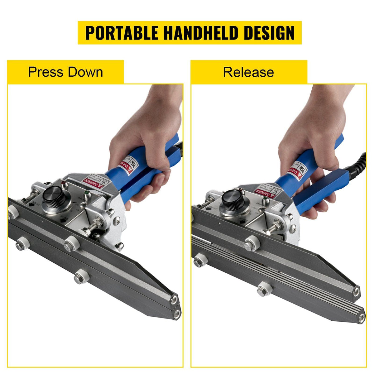 Heat Crimp Sealer FKR-400 16" Bag Crimper 500W/110V Portable Hand Held Heat Crimper Sealer w/ 0-250°C Temperature Control For Mylar Bag,Foil Bag, Cellophane Bag, Kraft Paper Bag, BOPP Bag