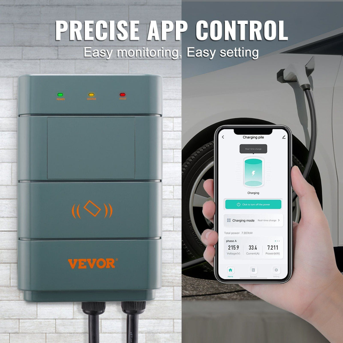 Level 2 EV Charging Station 40A Home Electric Vehicle Charger NEMA6-50