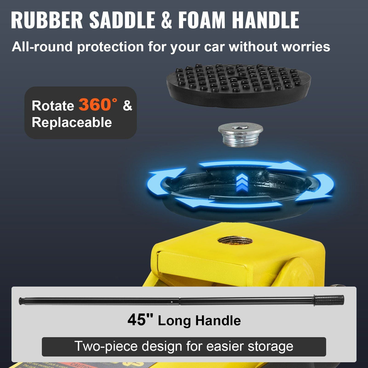 Low Profile Floor Jack 2.5 Ton Heavy Duty Steel Dual Piston