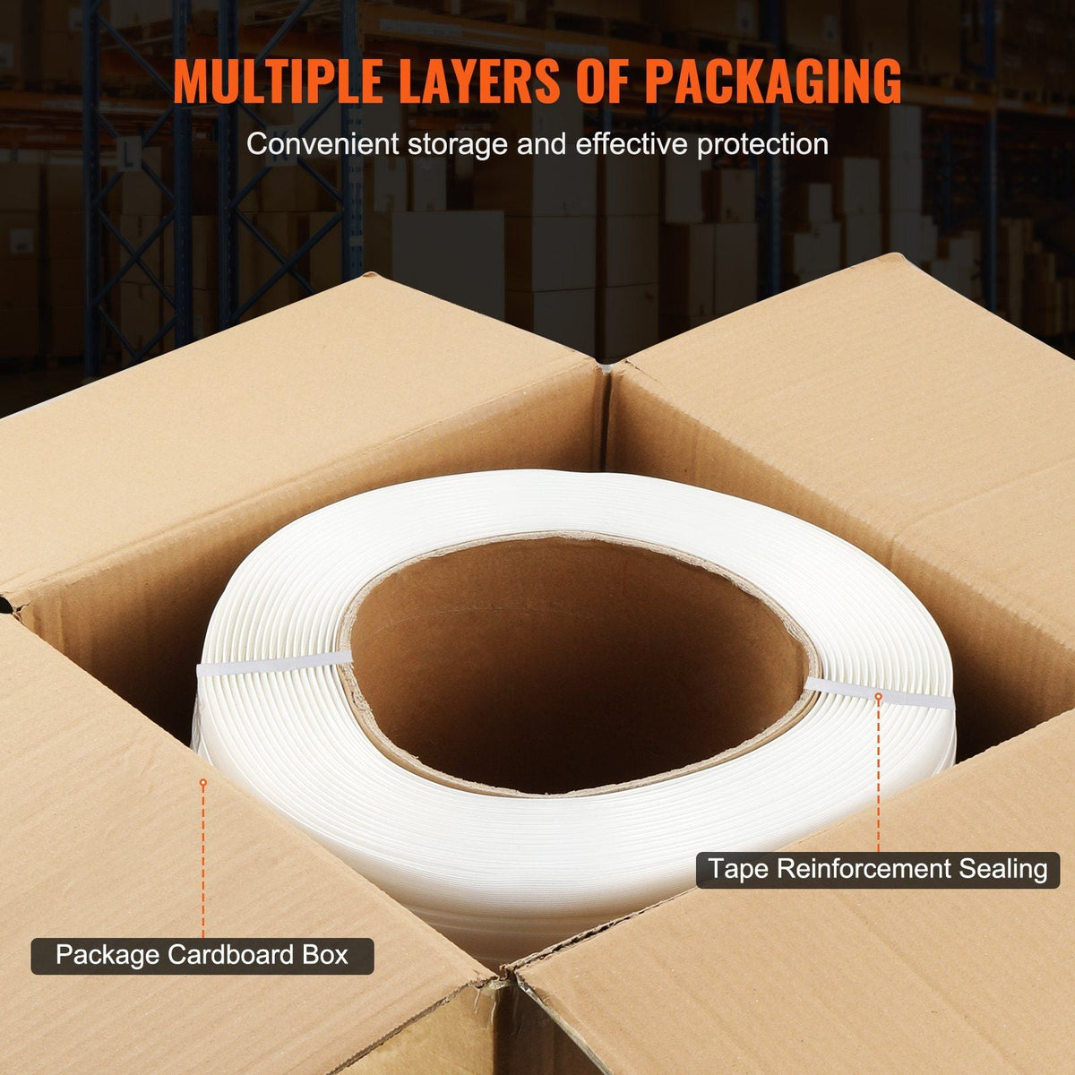 Packaging Woven Strapping Roll 3/4" x 0.03" x 1640' Banding Strap 1763 lbs