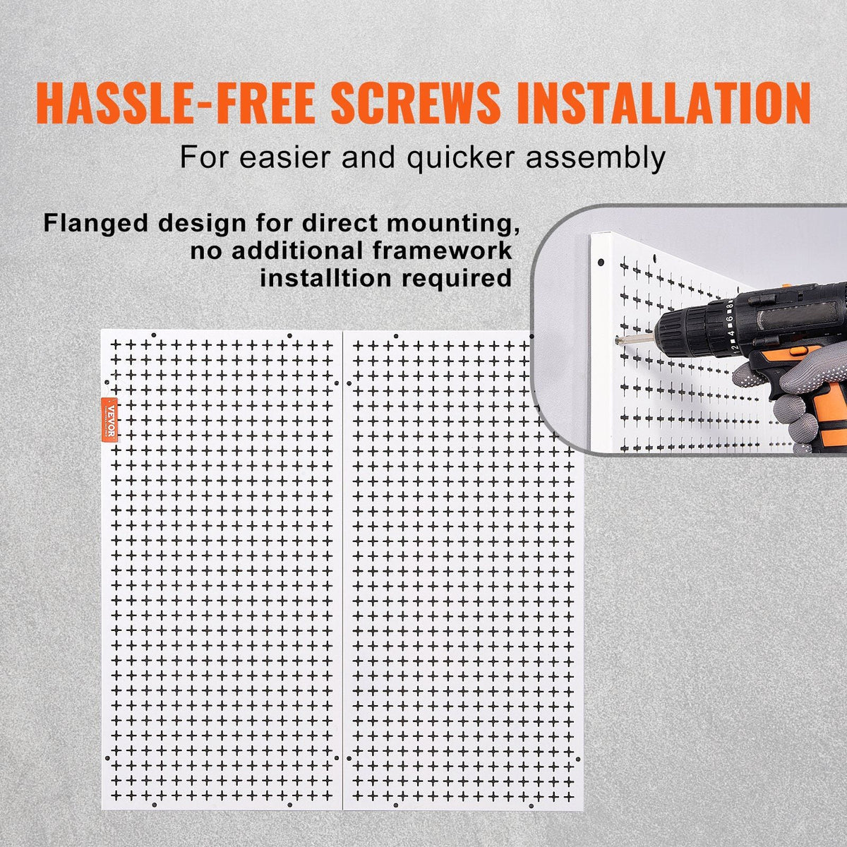Pegboard Wall Organizer 32" x 32", 330LBS Loading Garage Metal Pegboard Organizer, 2-Pack Wall Mount Tool Storage Peg Boards with Customized Grooves Fit 1/4" and 1/8" Hooks for Warehouse Garage
