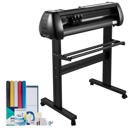 Vinyl Cutter Machine, Upgraded 28 Inch Paper Feed Cutting Plotter Bundle, Adjustable Force & Speed Vinyl Printer with Powerful Stepper Motors, Signmaster Software Compatible with Windows System