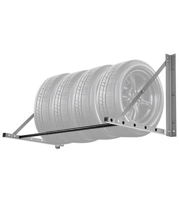 Wall Mounted Folding Tire Rack, 32" - 48" Adjustable Tire Rack, Q235 Heavy-Duty Steel Tire Storage Rack for R14-R20 inch Standard Tires, Max 300lbs Load Capacity for Garage Workshop Repair Shop