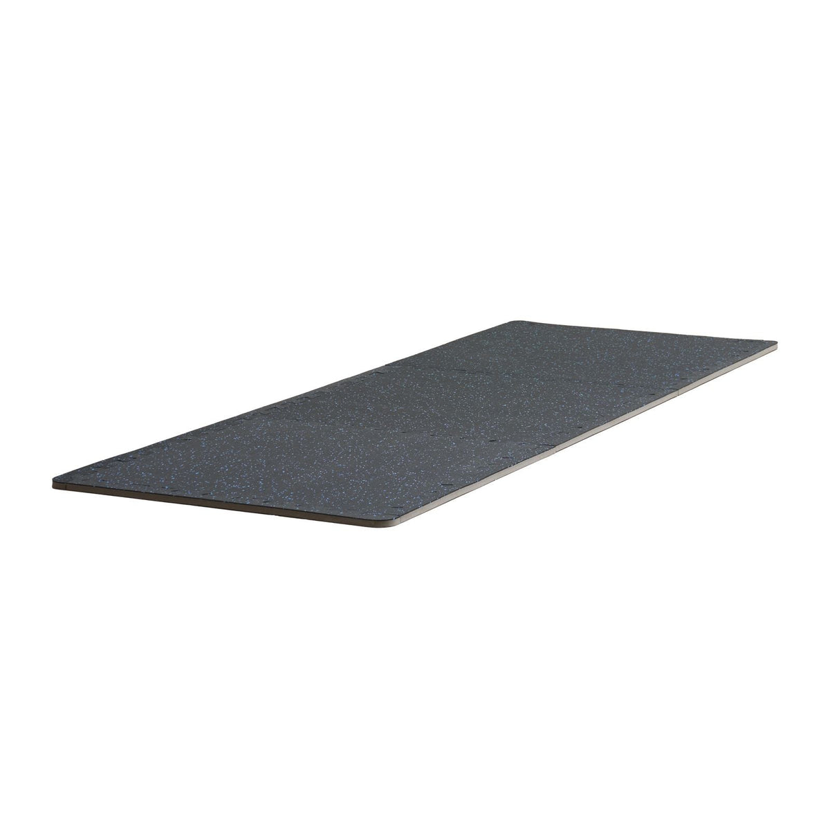 0.56 Inch Thick Gym Floor Mats, 12 Tiles Rubber Top with EVA Foam, 25" x 25" Gym Flooring Workout Mats with 48 sq.ft Coverage, Interlocking Puzzle Gym Mats for Gym, Home, Garage, Black & Blue