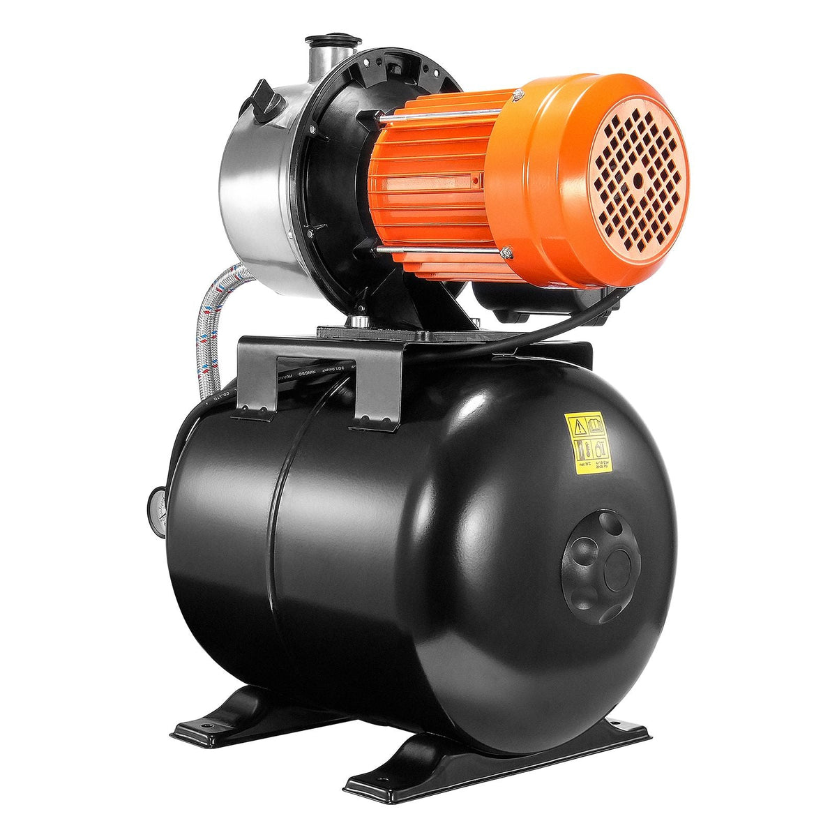 1 HP Shallow Well Pump with Pressure Tank, 1000 GPH, Automatic Irrigation Water Booster Pump with 130 ft Head Lift 20/40 PSI Pressure Switch, 304 Stainless Steel Pump Head for Home Garden Lawn