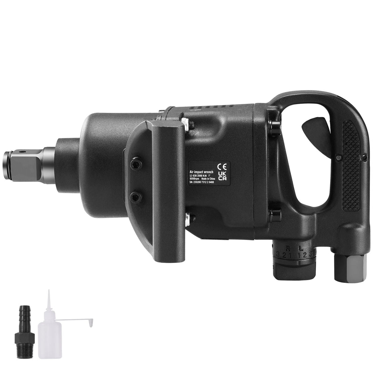 1 Inch Air Impact Wrench, Up to 2730 ft-lbs Reverse Torque Output 1" Pneumatic Impact Gun Lightweight w/ 2 Handles for Heavy Duty Repairs and Maintenance