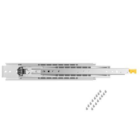 1 Pair Full Extension Drawer Slides 24 in, 500 lbs Load Capacity Locking Drawer Slides, Ball Bearing with Lock Side Mount Drawer Slide Rail