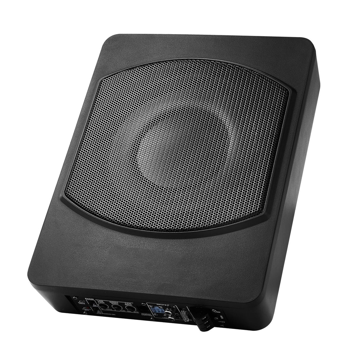 10" 240W Underseat Car Subwoofer, Slim Powered Car Subwoofers Under the Seat, Low Profile Audio Sub Built-in Amplifier, High/Low Level Input & Volume Controller for SUVs, Car, Truck, RV