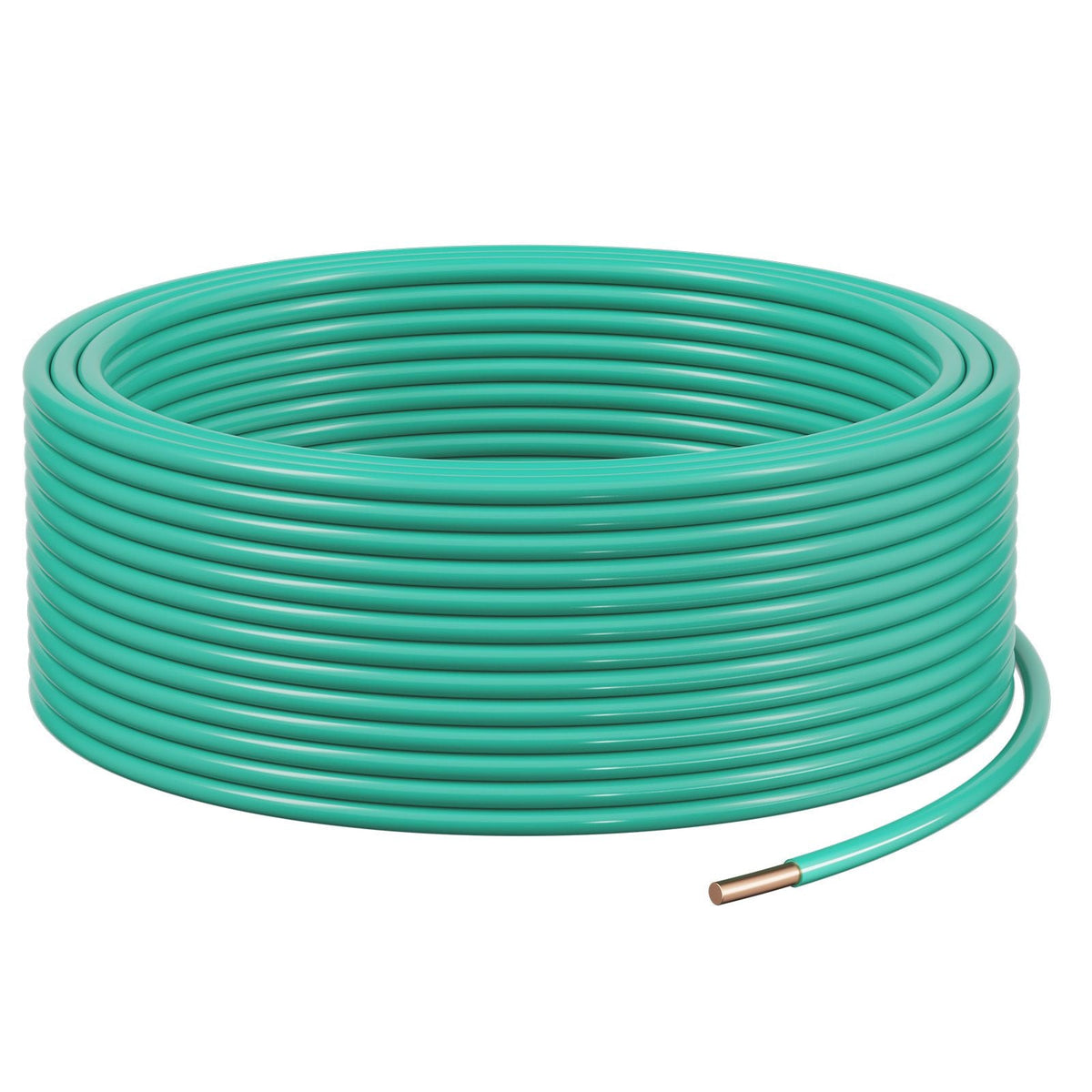 10 AWG Solid THHN Wire, 100% OFC Copper Electrical Building Wire with Nylon Jacket PVC Insulation, Rated for Up to 600 Volts, Heavy-Duty for Residential, Industrial, Commercial, Green (50 Feet)