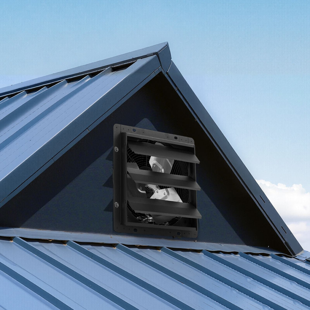10 inch Shutter Exhaust Fan, Wall Mounted Attic Vent Fan with Smart Programming Variable Speed Temperature Control, 1000 CFM,EC Motor,Timer, for Shed,Garage,Greenhouse Ventilation Cooling,Black