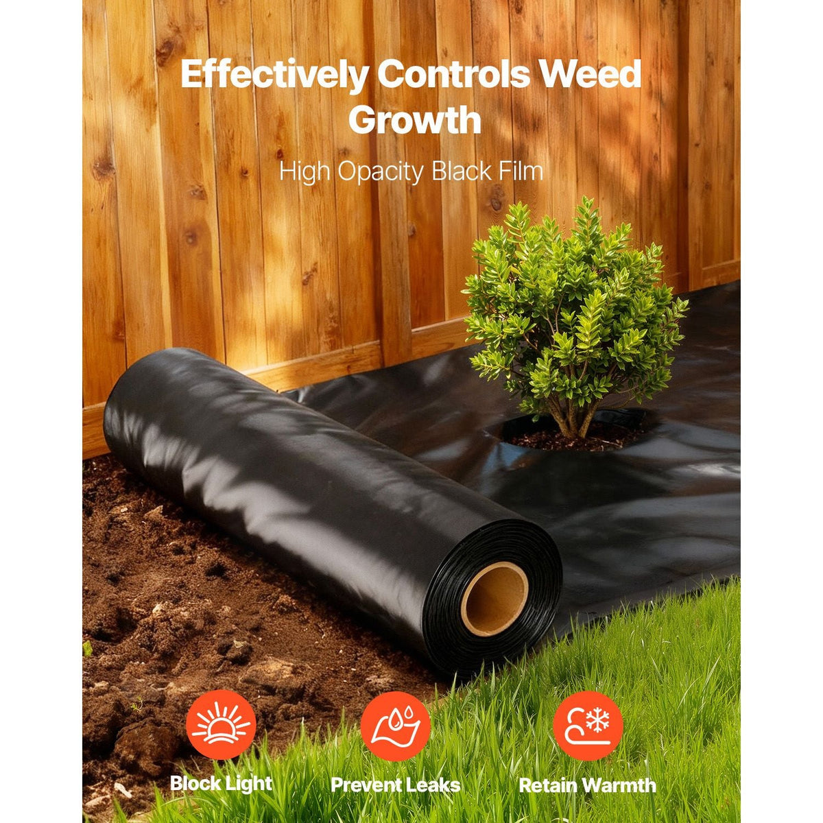 10 Mil Plastic Sheeting Heavy Duty 5' x 100', Thick Plastic Sheeting Roll, Plastic Drop Cloth Painters Tarp, Polyethylene Covering for Crawl Space Vapor Barrier, Multi-Purpose, Black