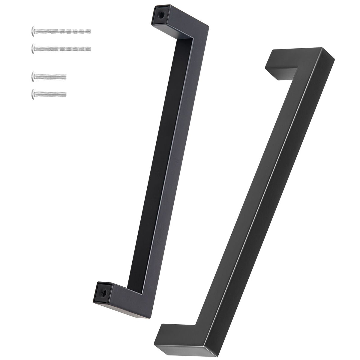 10 Pack Cabinet Pulls, 6.3in / 160mm Center to Center Slim Square Kitchen Cabinet Drawer, Stainless Steel Modern Kitchen Cupboard Door Handles for Kitchen Bathroom Bar Hardware Matte Black