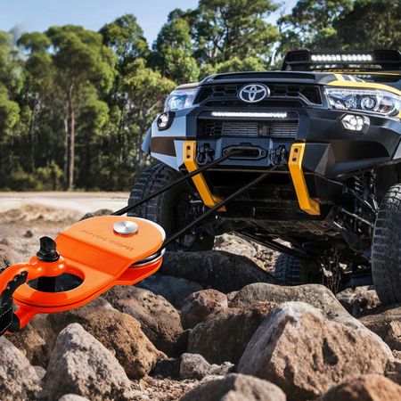 10 T Winch Snatch Block, 22,000 lbs Capacity Block and Tackle Pulley System, Work with 0.4" - 0.55" Rope, Winch Hook Accessories, Heavy Duty Offroad Recovery Accessory for Truck Tractor ATV UTV