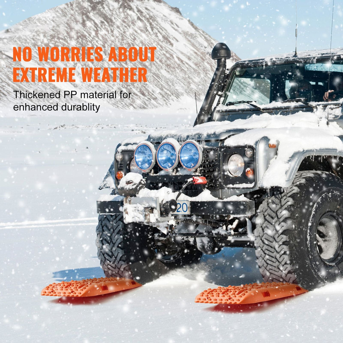 10 TON Traction Boards with PP Material, Recovery Boards for Off-road Vehicles/Cars/Pickups/SUVs/RVs, Pair Tire Traction Mats on Snow, Sand, Mud and Loose Terrain, Storage Bag, Long, Orange