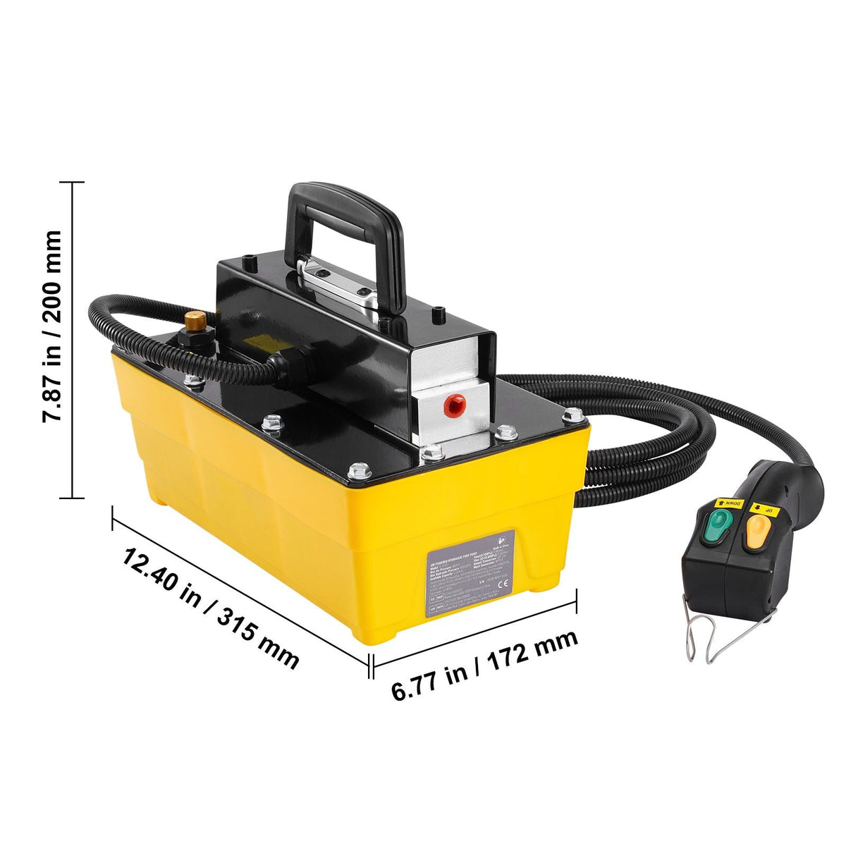10,000PSI Air Hydraulic Pump, 0.61 Gal Reservoir, NPT 3/8 In Oil Outlet, NPT 1/4 In Inlet, Plastic Air Hydraulic Pump with Remote Control Actuator, for Automobile Frame Machine & Hydraulic Press