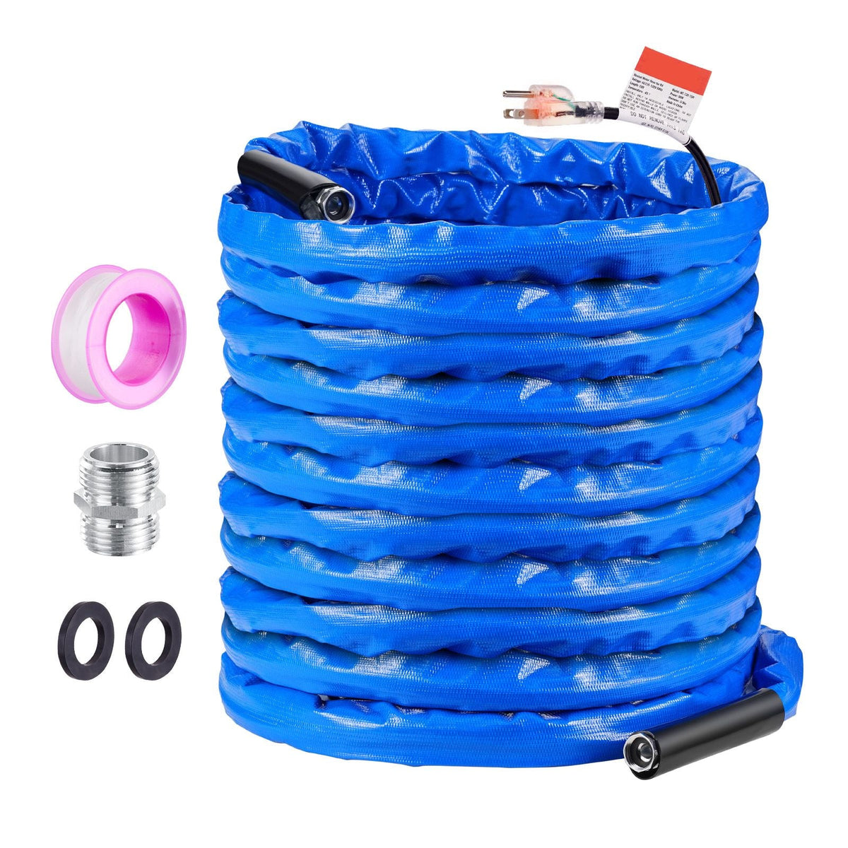 100ft Heated Water Hose for RV, Heated Drinking Water Hose with Corrugated Cover Antifreeze to -45 Fahrenheit , Automatic Self-regulating, 5/8" I.D. with 3/4" GHT Adapter, Lead and BPA Free