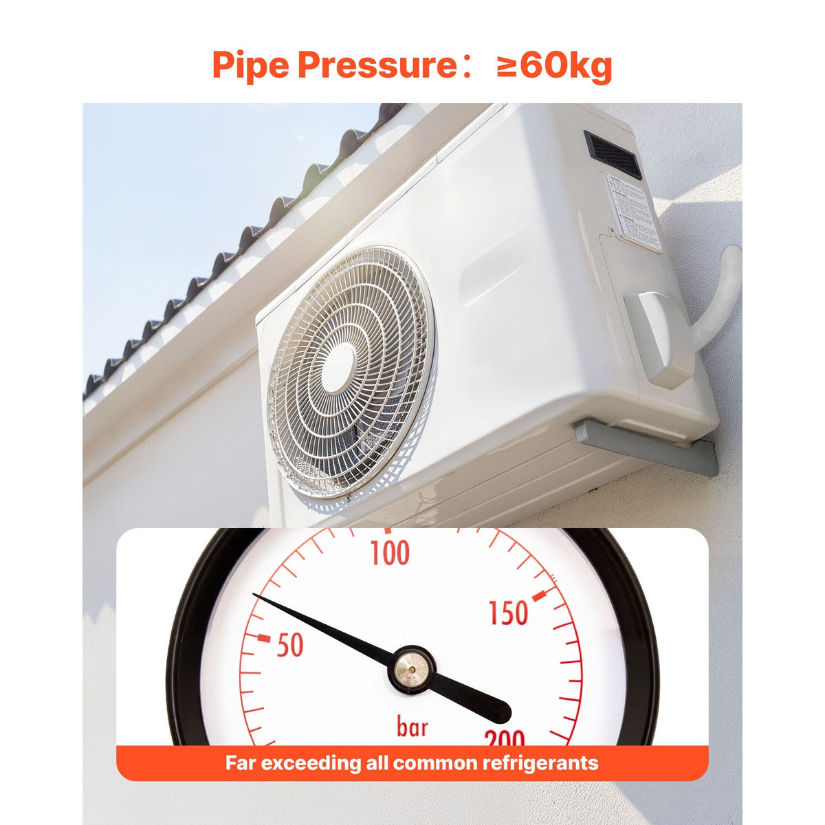 100ft Mini Split Line Set, 3/8' & 5/8' OD AC Copper Tubing Pipe, 3/8 White PE Thickened Insulated Coil with Flared Nuts, Strapping Tapes, for Mini Split Air Conditioner HVAC or Heat Pump System