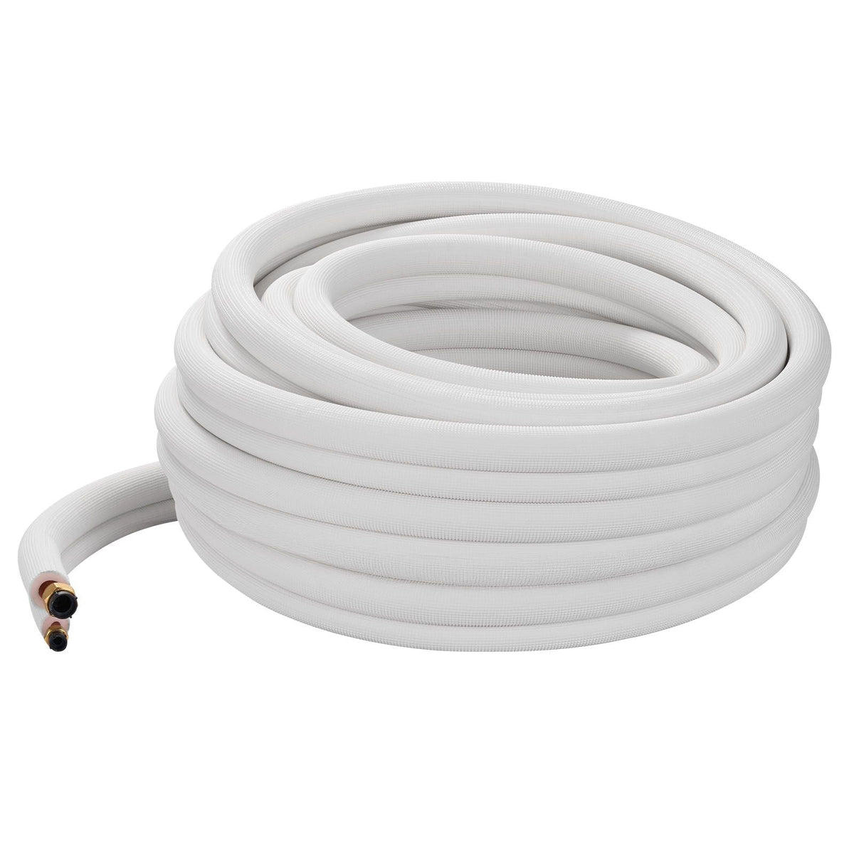100ft Mini Split Line Set, 3/8' & 5/8' OD AC Copper Tubing Pipe, 3/8 White PE Thickened Insulated Coil with Flared Nuts, Strapping Tapes, for Mini Split Air Conditioner HVAC or Heat Pump System