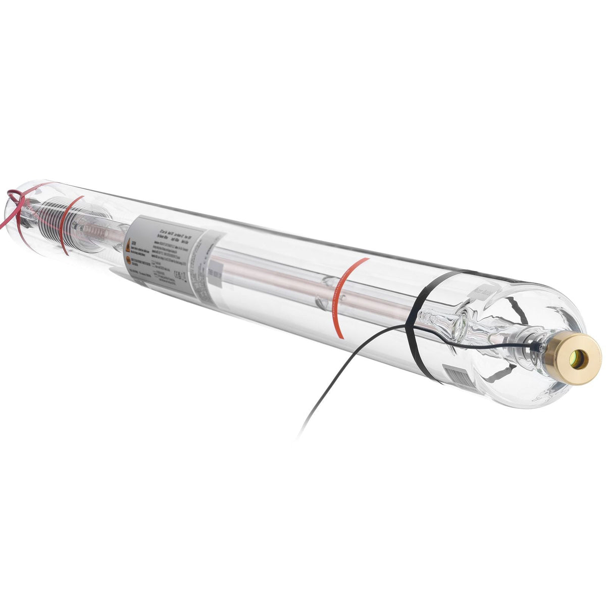 100W CO2 Laser Tube, 57 in (1450 mm) Length, 3.1 in (80 mm) Dia Borosilicate Glass Laser Cutter Tube with Metal Head, 10,000hr Wires Preconnected for Laser Engraver Engraving Cutting Machine