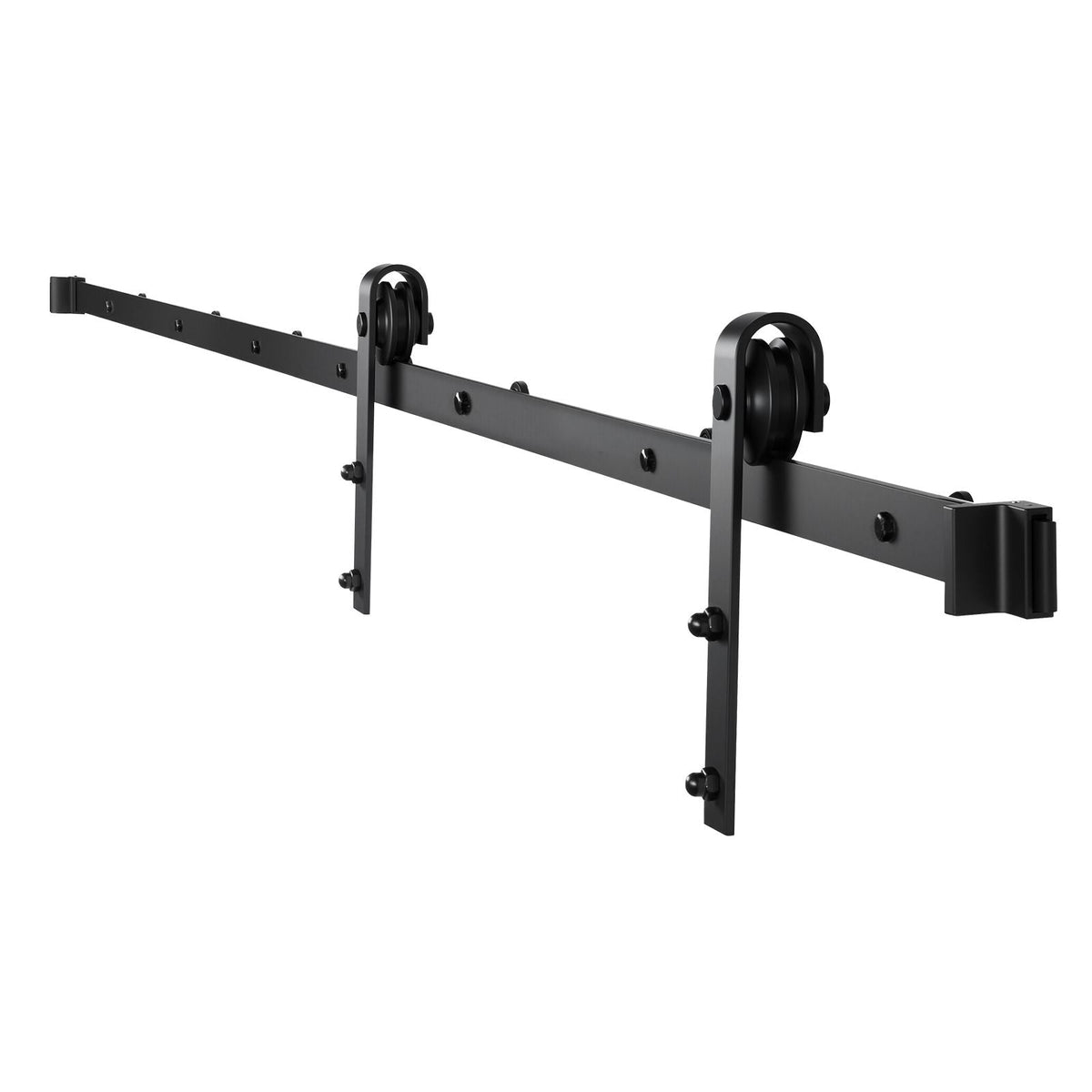 10FT Sliding Barn Door Hardware Kit, 330 LBS Weight Capacity, Compatible with 60 Inches Max Width & 1-3/8 to 1-3/4 Inches Thickness Single Sliding Barn Door, Durable Track & J-shape Roller,Black