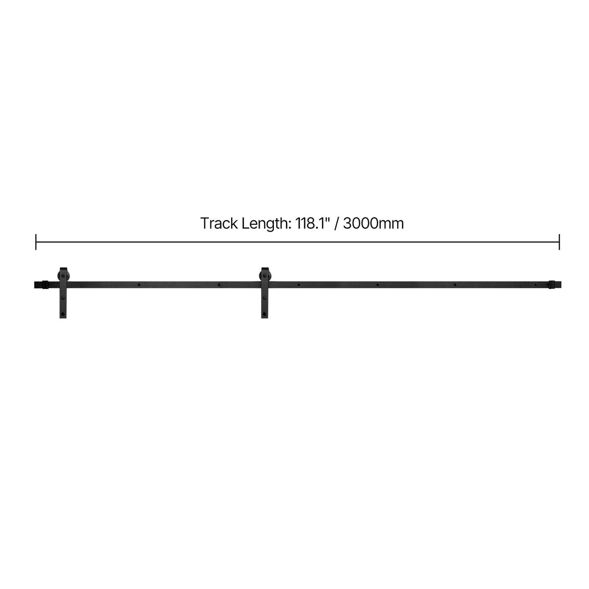 10FT Sliding Barn Door Hardware Kit, 330 LBS Weight Capacity, Compatible with 60 Inches Max Width & 1-3/8 to 1-3/4 Inches Thickness Single Sliding Barn Door, Durable Track & J-shape Roller,Black
